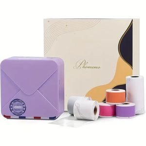 Phomemo M02S 300DPI Drukarka fotograficzna z 6 Rolls Paper Gift Box - BT Etykieta termiczna do drukowania zdjęć, notatki do nauki, DIY, lista robót, kompatybilny z drukarką naklejki