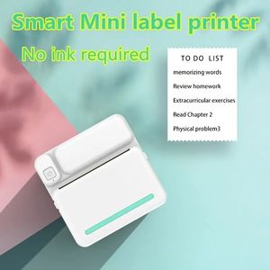 Multifunktionell smart mini Pocket Thermal Printer Small Photo Two-Dimensional Code Etikett Portable Bt Ink-Free Bar Code Story Printer-Pink