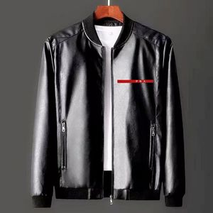 Designer masculino prasa jaqueta de couro jaqueta masculina outono primavera gola com zíper motocicleta moda jaqueta de couro de alta qualidade