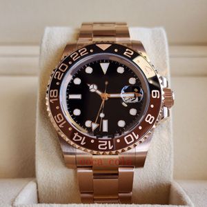 Lüks yepyeni bir saat yepyeni (otomatik) 3285 GMT II II rootbeer Everose 18k Gold 126715Chnr Garanti Erkekler İzle+Kutu