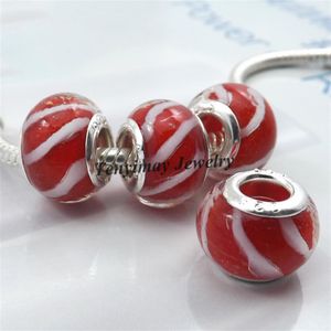 Murano lampwork glaspärlor europeiska charmpärlor stora hål pärlor för ormkedja armband 100 st mycket hela lb818252e