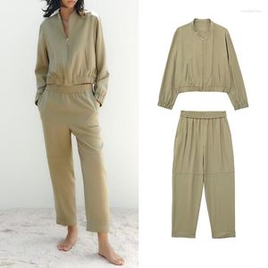 Kvinnors tvådelar Pants Casual Chic Jacket Set For Women Fashion 2st Ladies and Female Pant Coat High Street Office Lady