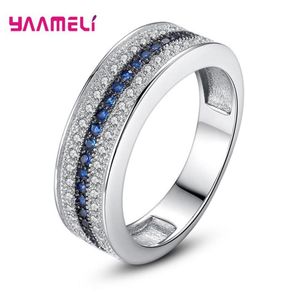 Pierścienie klastra Trendy Blue Topaz 925 STRINLING SREBRNE KOBIETY S925 PIERROWNIK SPIDE Róż Sapphire Party Biżuteria Bague320g