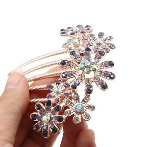 10st Fashion Crystal Flower Hairpin Metal Hair Clips Comb Pin For Women Kvinnliga hårklipp Hårkam Hårtillbehör Styling Tool265s