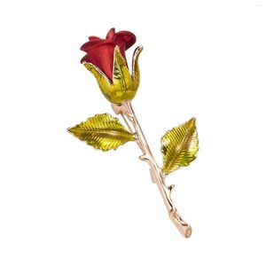 Broscher kvinnor män valentin dag mode smycken attraktiv kläddekor gåva stilfullt tyglegering elegant rosblomma brosch
