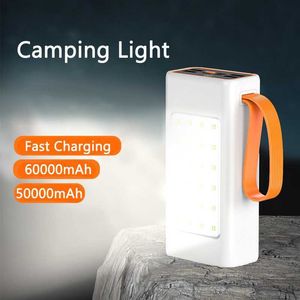 Powerbanks para celular 60000mAh Powerbank 66W Carregamento rápido Powerbank para iPad iPhone Samsung Xiaomi Mi Bateria Poverbank com Camping Light Lanyard L230731