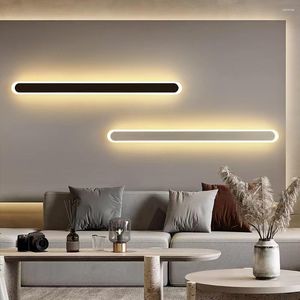 Wall Lamp Long Led Modern Line 40cm 15W 220V For Home Living Room El Bedside Stairs Aisle Iron&Acrylic Soft Light Decor