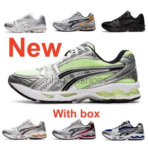 Designer casual löpskor gel kayano14 tränare läder svart röd grön vit silver låg topp retro atletiska män kvinnliga tränare utomhussport sneakers med låda