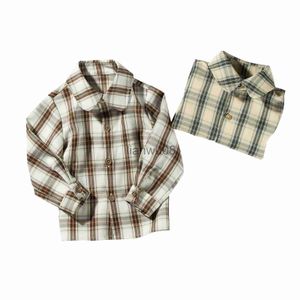 Kids Shirts Toddler Baby Boy Girl Shirts Kids Plaids Blouse Clothes Top Babany bebe Autumn Winter Long Sleeve Gentleman Shirt Clothing Lapel x0728