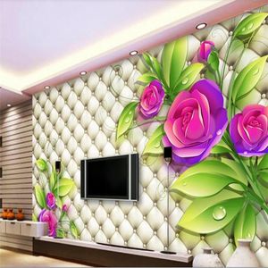 Wallpapers Decorative Wallpaper Living Room 3D Leather-patterned Background Wall