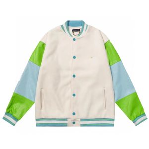 Męskie kurtki designerskie ubrania męskie kurtka mody l vintage luźne długie rękaw zielony baseball mężczyzna Hip Hop Autumn Varsity Casual ciepły płaszcz z bombowcem