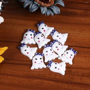 Storage Bottles 10pcs Cartoon Ghost Patches Halloween Theme Resin Accessories DIY Crafts Embellishment