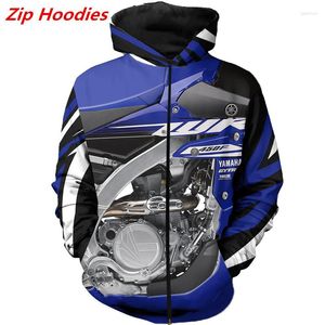 Męskie bluzy sudadera con capucha y cremallera para hombre mujer ropa estampado 3d de yamaha WR450F