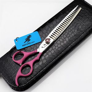 superior quality NEPURLSON 8 0 inch fishbone thinning scissors 440C material black pink handle307T