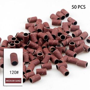 Lixas 50 unidades Lixa de unha Tambor Kit de lixamento 80# 120# 180# Brocas Ferramentas abrasivas Acessórios Dremel Lixa Haste Ferramentas rotativas 2374