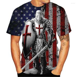 Knights Templar 3D Print patriotic t shirts for Men, Women, and Kids - Middle Ages Streetwear Casual Fashion Tee