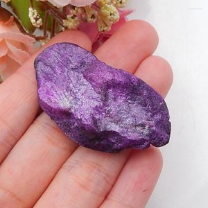 Loose Gemstones Natural African Purple Jasper Fashion Pendants Bead Semi-precious Stones Jewelry Accessories 45x22x13mm 12.9g