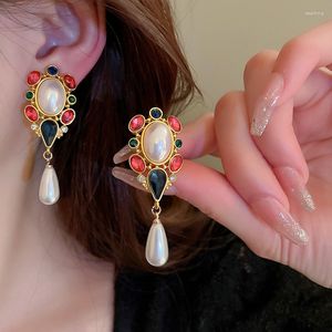 Backs Earrings YAMEGA Luxury Crystal Clip On For Women Korean Fashion Pearl Statement Without Piercing Ear Party Vintage Jewelry