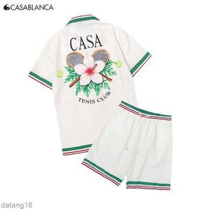 Casablanca Herren-Set, 2-teilig, Designer-Hemd, Shorts, schmale Passform, locker, seidig, luxuriös, Casablanca-Hemden, lässige Polos für Herren, Anzug, Kleidung, hohe Qualität, DR03