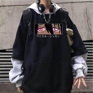 Erkek Hoodies Fire Forc Benimaru Shinmon Gözler Anime Baskılı Hoodie Unisex Uzun Kollu Uzun Kollu Hip Hop Bahar/Sonbahar Sokak Giyim