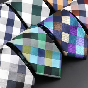 Bow Ties Classic 8cm For Man Plaid Tie Luxury Polyester Checks Business Necktie Accessories Daily Wear Suit Cravat Wedding Party