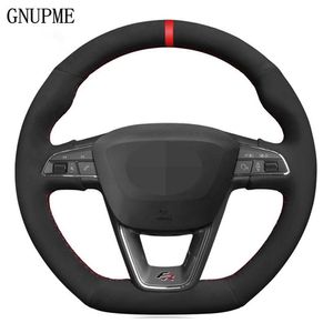 Hand stitched Black Suede Car Steering Wheel Cover For Seat R Leon ST Cupra Ateca FR324A