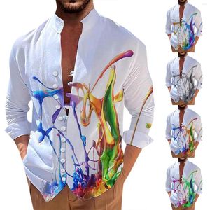 Męskie koszule designer Hawaiian for Men Retro luźne, dopasowana koszulka z długim rękawem moda Camisa Hawaiana Hombre