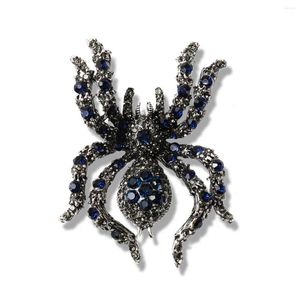 Broşlar Vintage Abartılı Örümcek Kadınlar Yaratıcı Siyah Kristal Böcek Hayvan Broş Got Mücevher Cadılar Bayramı Hediyesi