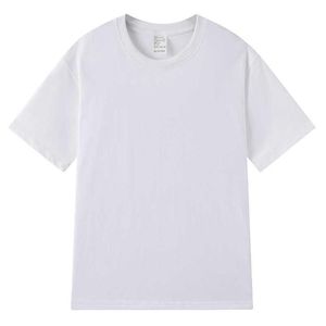 Men DIY pure cotton solid color loose bottomed shirt white men's T-shirt fashion half sleeve high quality short sleeve T-shir297g