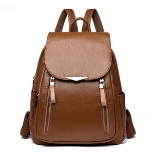 Borse da scuola Zaino Donna 2024 Stile coreano Borsa a grande capacità Moda Zaini da donna in morbida pelle per donna Indietro 230729