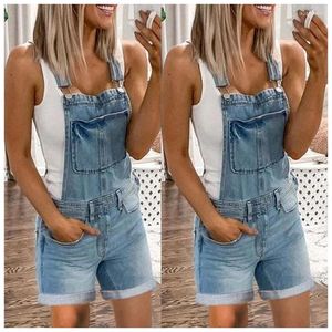 Kvinnors shorts Sexig mode tvättade denim kvinnor 2023 sommarstil cowgirl overaller korta jeans byxor för