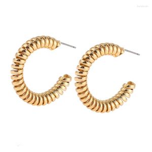 Hoop Earrings Spring Spiral Circle European American Personality Twist C-shaped Pendant Simple Bijoux Wholesale