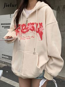 Kvinnorjackor Jielur Autumn Vintage American Woman Casual Loose Street Jacket Green Grey Apricot Chicly Ins Top Women 230729