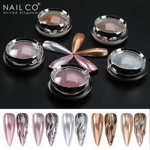 Nail Glitter NAILCO Holographics Nail Powders Shining Rose Gold Metal Mirror Powder Manicure Para Nail Art Chrome Pigment Accessories DIY 230729