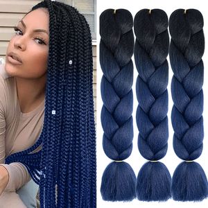 Ombre Braiding Hair Extensions 24 Inch High Temperature Synthetic Fiber Hair Extensions for Box Braids Braiding Hair J2