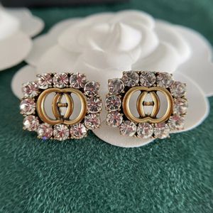 Double-letter earrings diamond stud earrings designer for women luxury gold pearl crystal gold 925s jewelry classic Valentine's Day Gift engagement for Bride