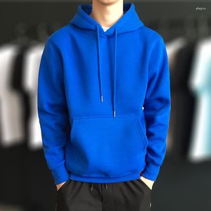 Men's Hoodies Solid Color Plush Sweater For Hooded Trend Thickened Autumn And Winter Clothing Loose Fitting Top