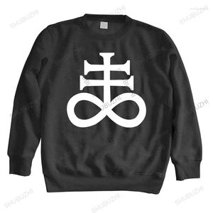 Felpe con cappuccio da uomo Uomo Primavera Girocollo Cool Felpa Satanic Cross Hoodie- Satan Retro Devil Bible Anti Christ Witch Unisex Shubuzhi