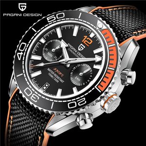 Другие часы Pagani Design Multifunction Diving Защищенные часы на 100 М водонепроницаемые мужчины с помощью кварцевого резинового резинового ремешка Crystal 230729