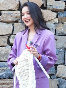 Women's Suits Embroidered Purple Women Blazer Casual Suit Female Outerwear Korean Fashion