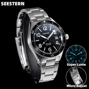 Other Watches SEESTERN Diver Men Watch Automatic Mechanical Wristwatches NH35 Movement Ceramic Bezel 20Bar Waterproof Sapphire Glass Lume S434 230729