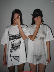 Kadın Tişörtleri Pamuk Perspektifi Kısa Kollu Uzun Tasarım T-Shirt Kadın Yaz Y2K Üst Tees
