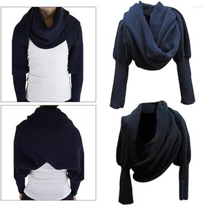 Scarves Women Winter Knitted Sweater Tops Warm Scarf Sleeve Wrap Shawl 2023 Fashion Hijab Foulard Gift