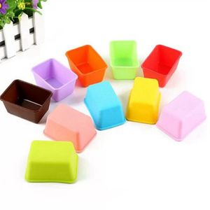 Rektangel Silikon Small Loaf Pan Silicone Muffin Baking Cups Cupcake Cake Mold 7.6*5.5*2,8 cm Ny