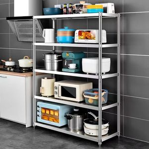 4-6-layer kitchen shelf Multi-layer floor-to-ceiling refrigerator side seam storage rack Multi-functional domestic microwave oven pot rack