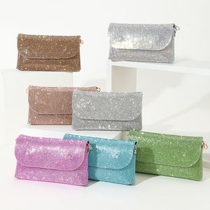 Evening Bags Fashion Women Bag Brand Party Glitter For Ladies Wedding Clutches Handbag Shoulder Chain Bolsas Silver Purse 230729