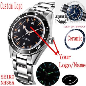 Other Watches Custom Ceramic Bezel 100 Waterproof Luxury Corgeut Watch Men 41mm Sapphire Mechanical Clock Diver NH35 Automatic Wristwatch 230729