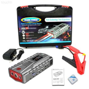 Bancos de energia de telefone celular 28000mAh Car Jump Starter Power Bank Carregador portátil Bateria de carro Power Bank 4 USB Powerbank com lanterna LED Martelo de segurança L230824