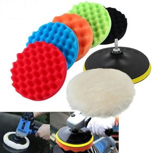 8 Teile/satz Auto Polieren Pad 3 4 5 6 7 zoll Schwamm Polieren Wachsen Boot Auto Polnischen Puffer Bohrer rad Polierer Entfernt Kratzer209r