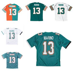 Camisa de futebol costurada 13 Dan Marino 1990 Mesh Retro Rugby Jerseys Men Women Youth S-6xl